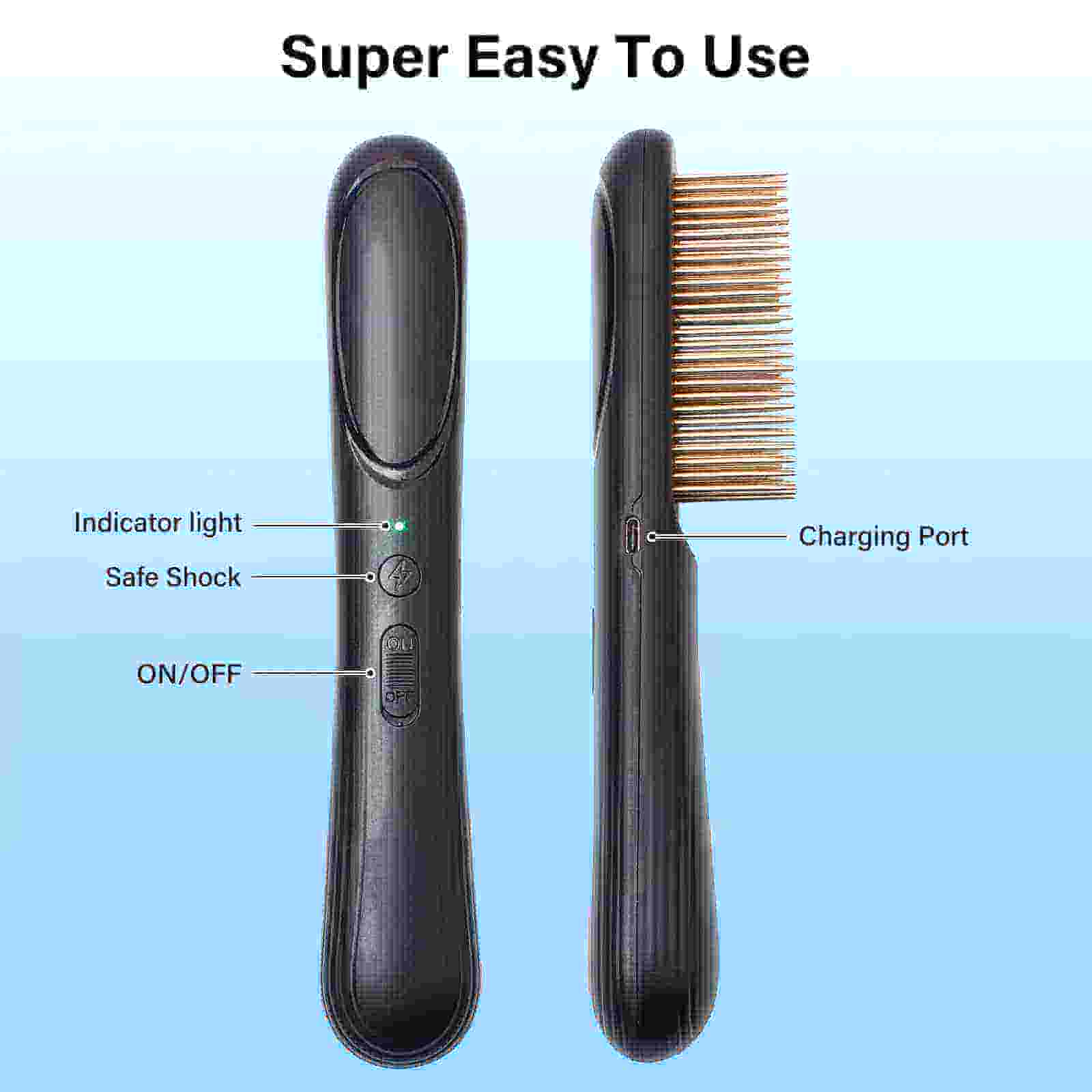 CLEAN WORLD Electric Static Pet Flea & Hair Remover Brush, Intelligent Pest Removal Grooming Tool for Dogs and Cats