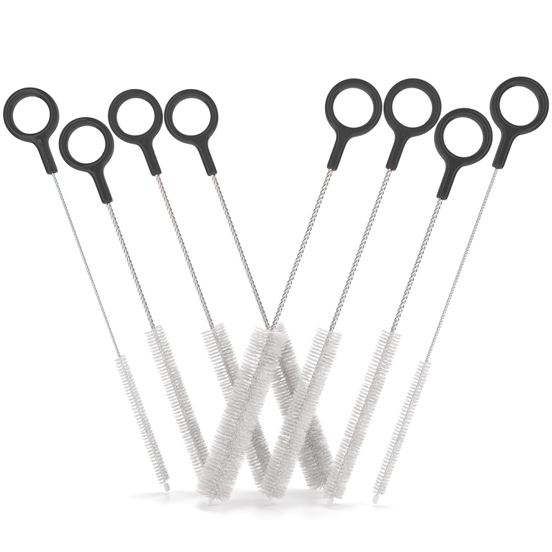 CLEAN WORLD Kitchen Straw Brush Heavy Duty Cleaning Brushes Set of 4 - Extra Long Straw Cleaners for Metal and Plastic Reusable Drinking Straws, to Clean Small Spaces, Sippy Cups, Water Bottles - Sturdy Hard Brush Bristles