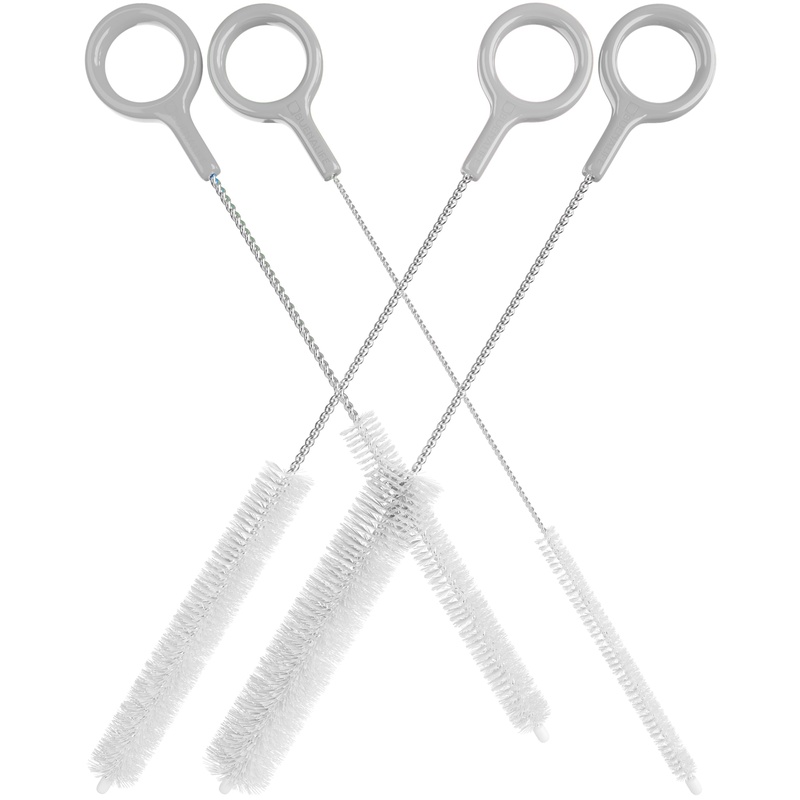 CLEAN WORLD Kitchen Straw Brush Heavy Duty Cleaning Brushes Set of 4 - Extra Long Straw Cleaners for Metal and Plastic Reusable Drinking Straws, to Clean Small Spaces, Sippy Cups, Water Bottles - Sturdy Hard Brush Bristles