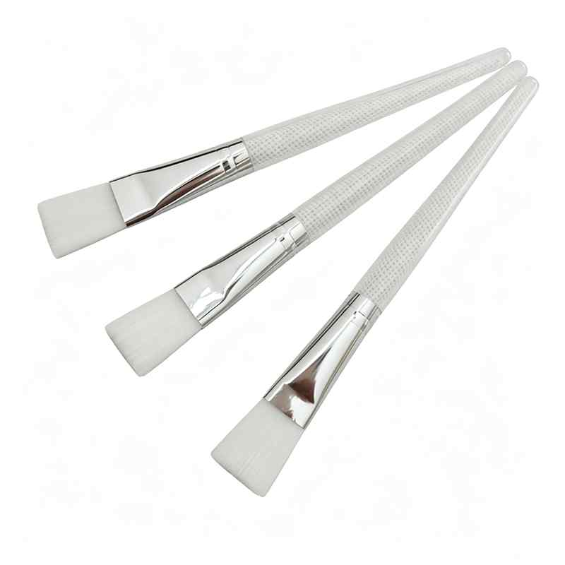 CLEAN WORLD Flat Synthetic Mask Brush, Clear Plastic Handle, Professional Applicator for Facial Clay & Peel-Off Masks