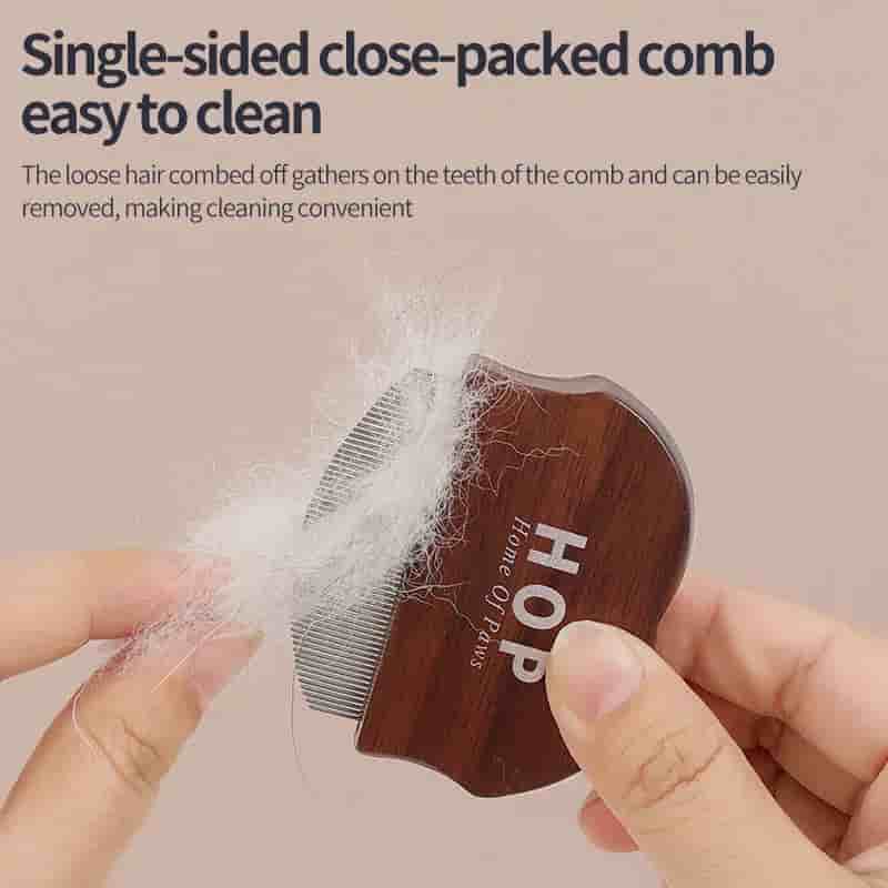CLEAN WORLD OEM Wooden Stainless Steel Pet Pin Comb, Undercoat Rake Grooming Brush for Dogs & Cats, Dematting Flea & Lice Remover Tool