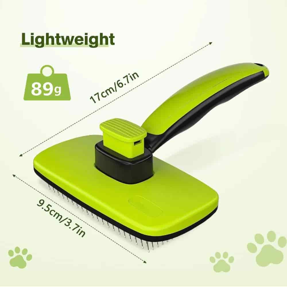 CLEAN WORLD Lightweight Self‑Cleaning Pet Grooming Brush, Non‑Slip Rubber Handle Waterproof Undercoat Comb for Dogs Cats Rabbits