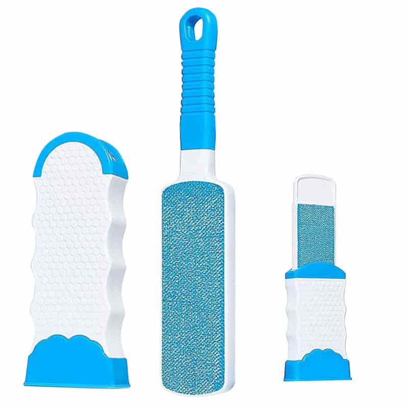 CLEAN WORLD Reusable Double‑Sided Lint Brush, ABS+Polyester Hair Remover for Clothing, Pets & Sofa Cleaning