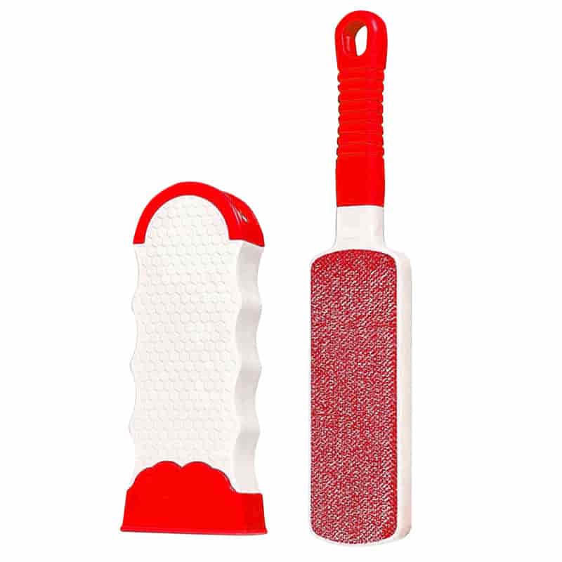 CLEAN WORLD Reusable Double‑Sided Lint Brush, ABS+Polyester Hair Remover for Clothing, Pets & Sofa Cleaning