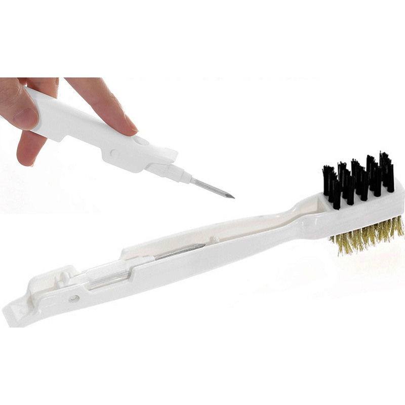 CLEAN WORLD Kitchen Gas Stove Brush Kitchen Cleaning Scrub Brush - Deep Gas Stove Brass Wire Brushes with Stiff Bristles & Cooktop Scraper, Scrubber for Range Hood Grease Grime, Rust Cleaner for Pot Pan, Household Cleaning Tools