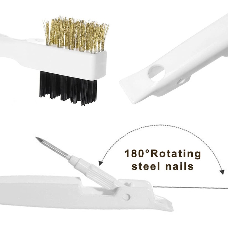 CLEAN WORLD Kitchen Gas Stove Brush Kitchen Cleaning Scrub Brush - Deep Gas Stove Brass Wire Brushes with Stiff Bristles & Cooktop Scraper, Scrubber for Range Hood Grease Grime, Rust Cleaner for Pot Pan, Household Cleaning Tools