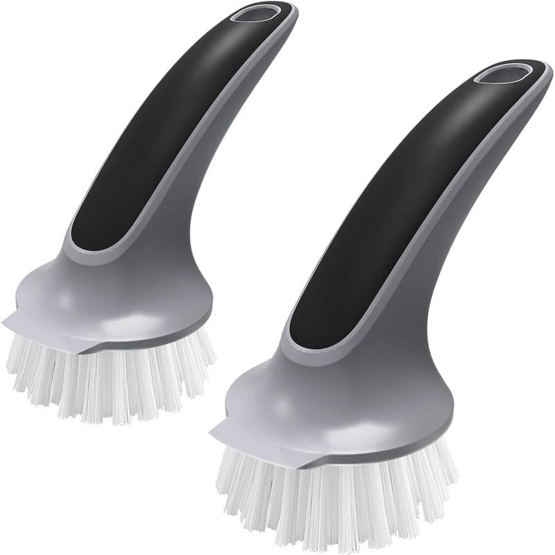 CLEAN WORLD Kitchen Pot and Bowl Brush Pot and Pan Cleaning Brush, Dish Brush for Kitchen, Pack of 2