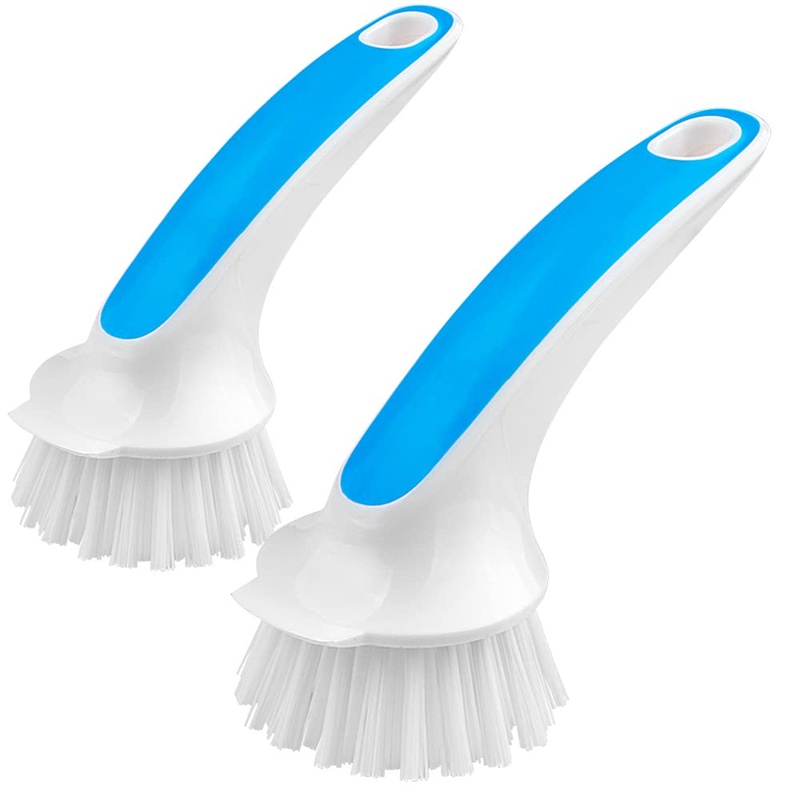 CLEAN WORLD Kitchen Pot and Bowl Brush Pot and Pan Cleaning Brush, Dish Brush for Kitchen, Pack of 2