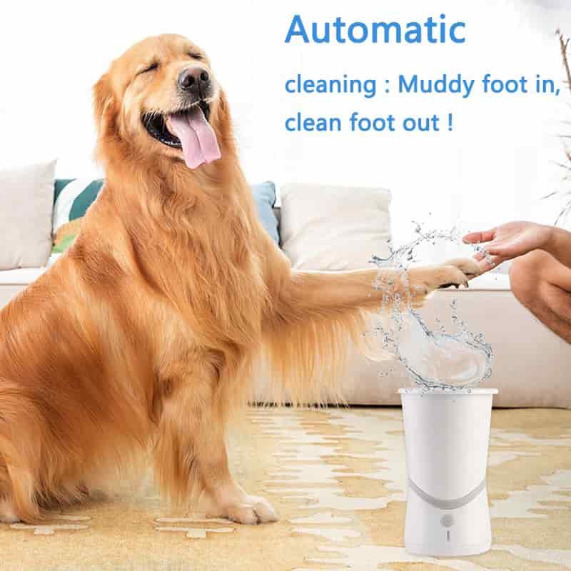 CLEAN WORLD Automatic USB Rechargeable Pet Paw Cleaner Cup, Portable Electric Dog Cat Foot Washer with 1500mAh Lithium Battery