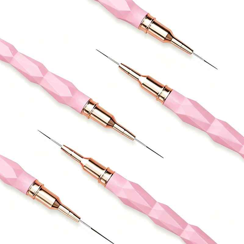CLEAN WORLD Nail Art Liner Brush Set 7/9/11/15/25mm Ultra Thin Detail Painting Pen for Line Drawing, Fine Detailing & Nail Art