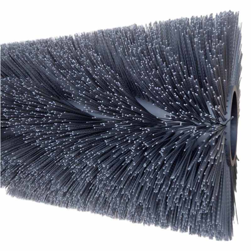 CLEAN WORLD Sanitation roller brush, Central Main Broom Sweeper Brush – Hard Grey 2x3mm PPN Bristle, Long Tube Plastic Cleaning Brush