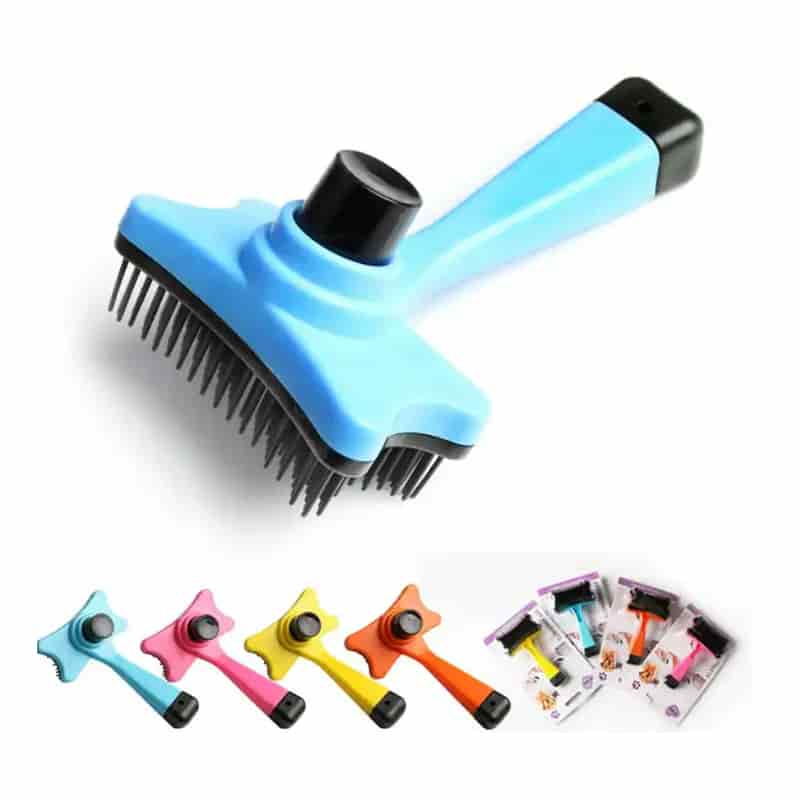 CLEAN WORLD New Design ABS Self‑Cleaning Pet Deshedding Brush, Dog Cat Grooming Bath Tool for Small Animals
