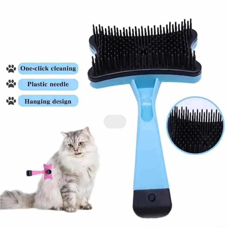 CLEAN WORLD New Design ABS Self‑Cleaning Pet Deshedding Brush, Dog Cat Grooming Bath Tool for Small Animals
