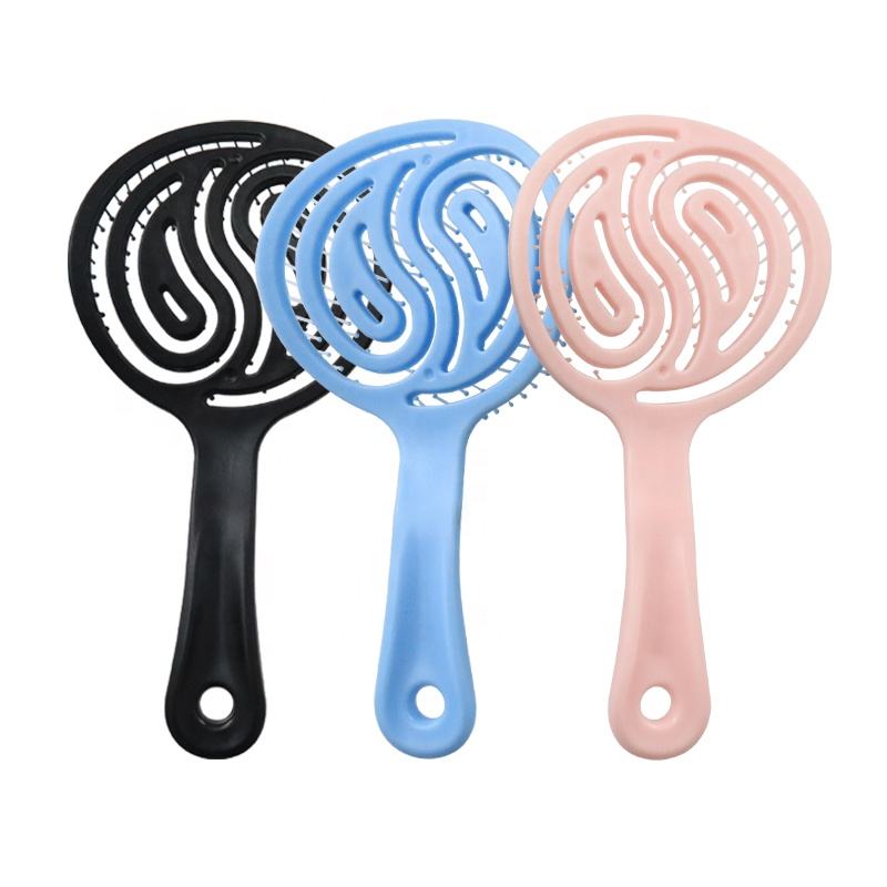 CLEAN WORLD Vent Detangler Hair Brush, Flexible Scalp Massage Comb with Hollow Design, Anti-Tangle Wet Dry Brush for All Hair Types
