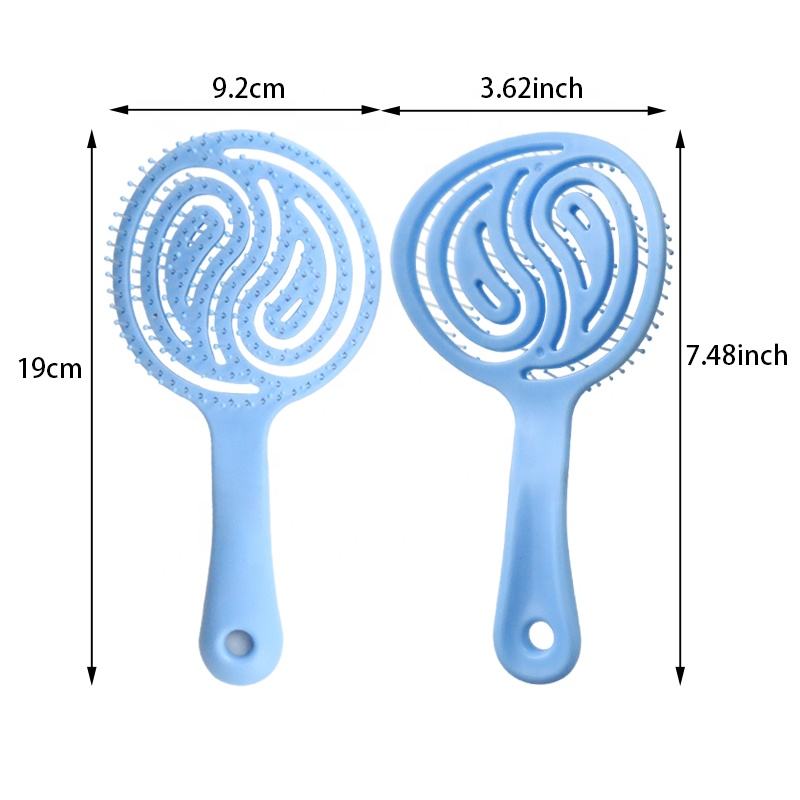 CLEAN WORLD Vent Detangler Hair Brush, Flexible Scalp Massage Comb with Hollow Design, Anti-Tangle Wet Dry Brush for All Hair Types