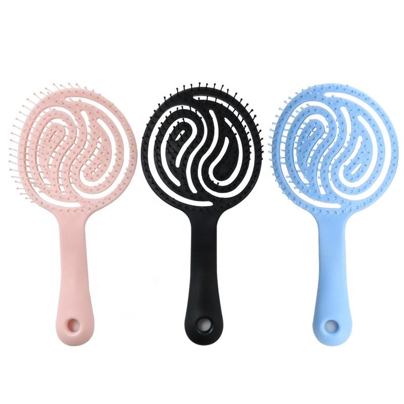 CLEAN WORLD Vent Detangler Hair Brush, Flexible Scalp Massage Comb with Hollow Design, Anti-Tangle Wet Dry Brush for All Hair Types