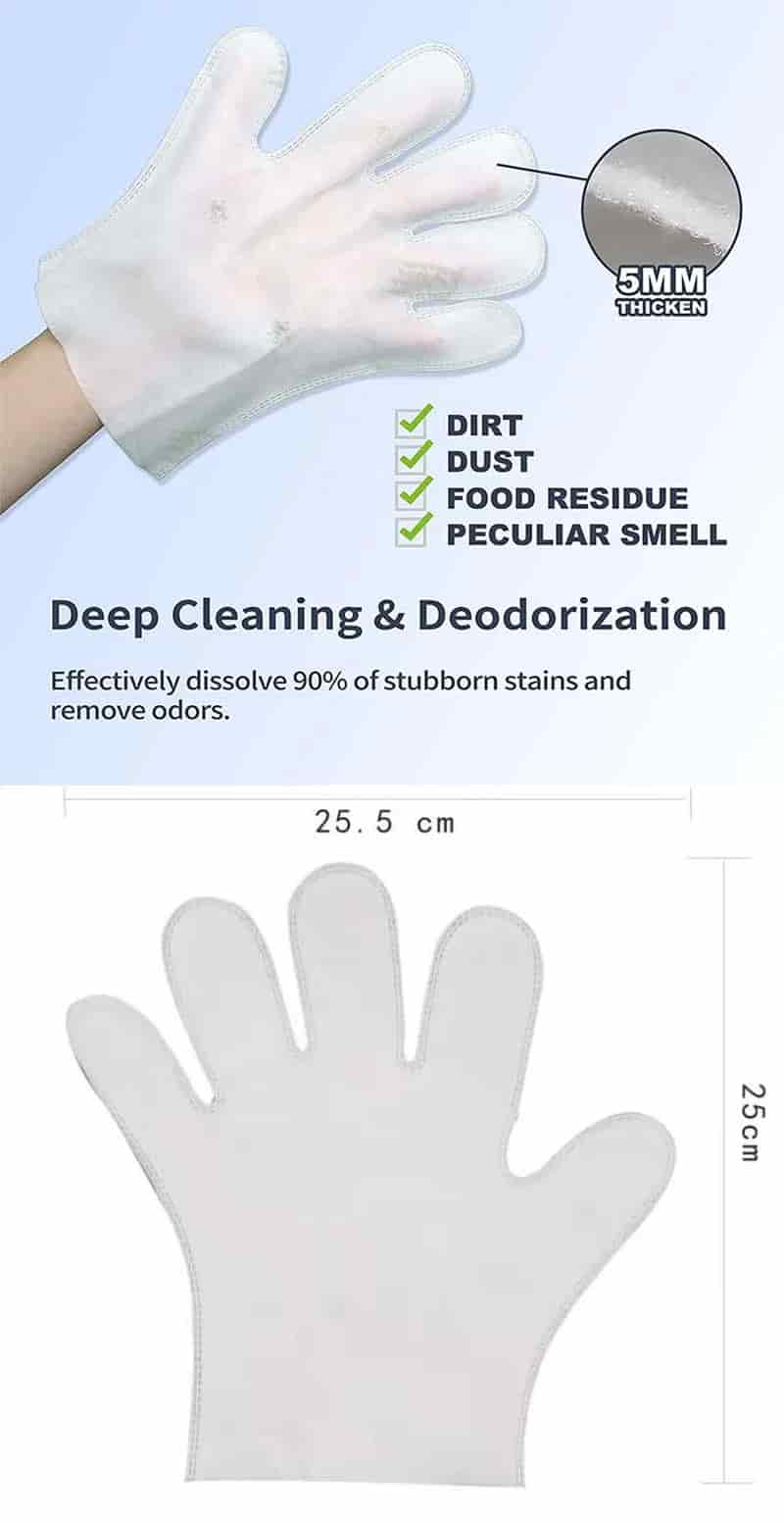 CLEAN WORLD Custom Waterless Pet Grooming Gloves Wipes, Deodorizing Disinfecting Manual Cleaning Gloves for Dogs Cats Birds Small Animals OEM/ODM