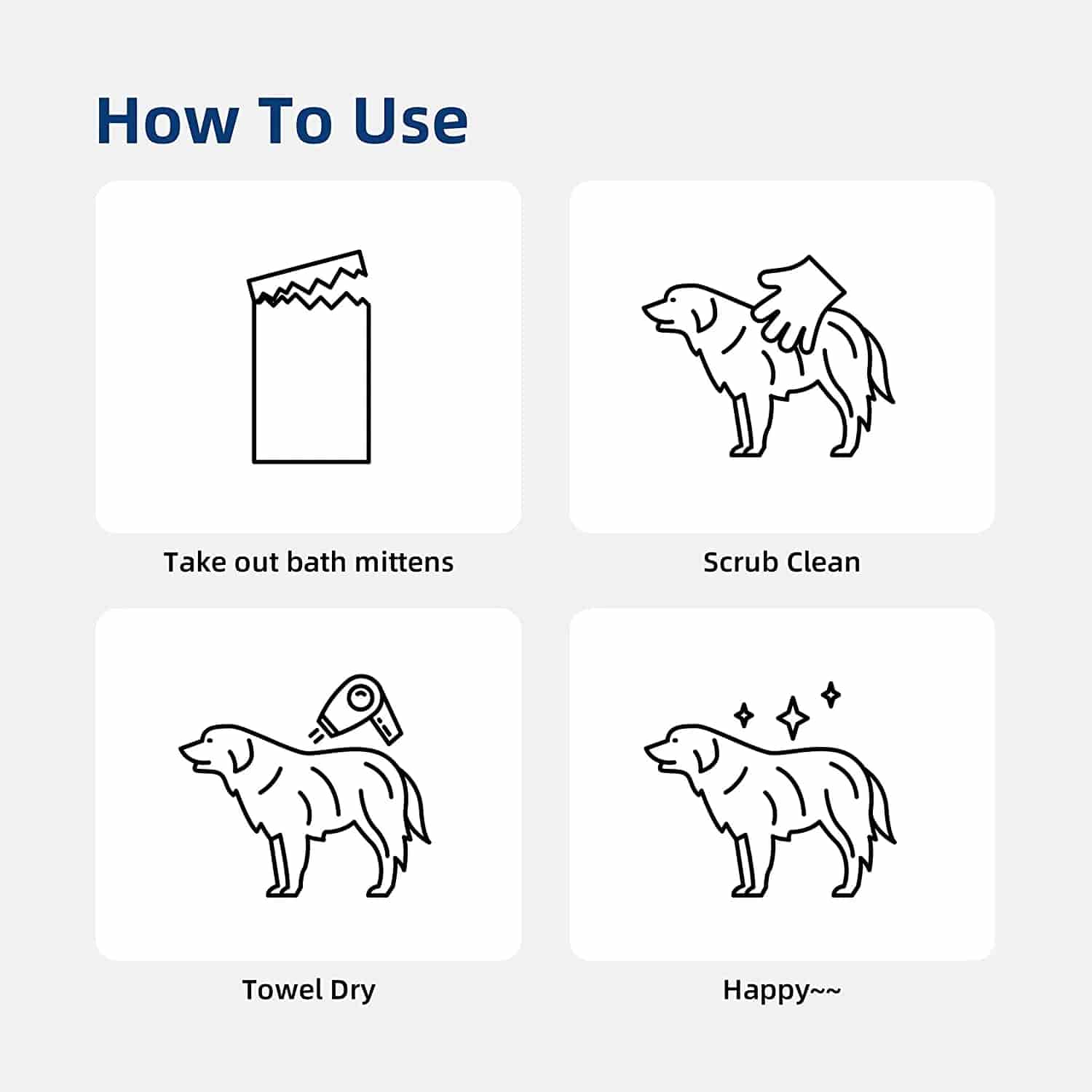 CLEAN WORLD Custom Waterless Pet Grooming Gloves Wipes, Deodorizing Disinfecting Manual Cleaning Gloves for Dogs Cats Birds Small Animals OEM/ODM