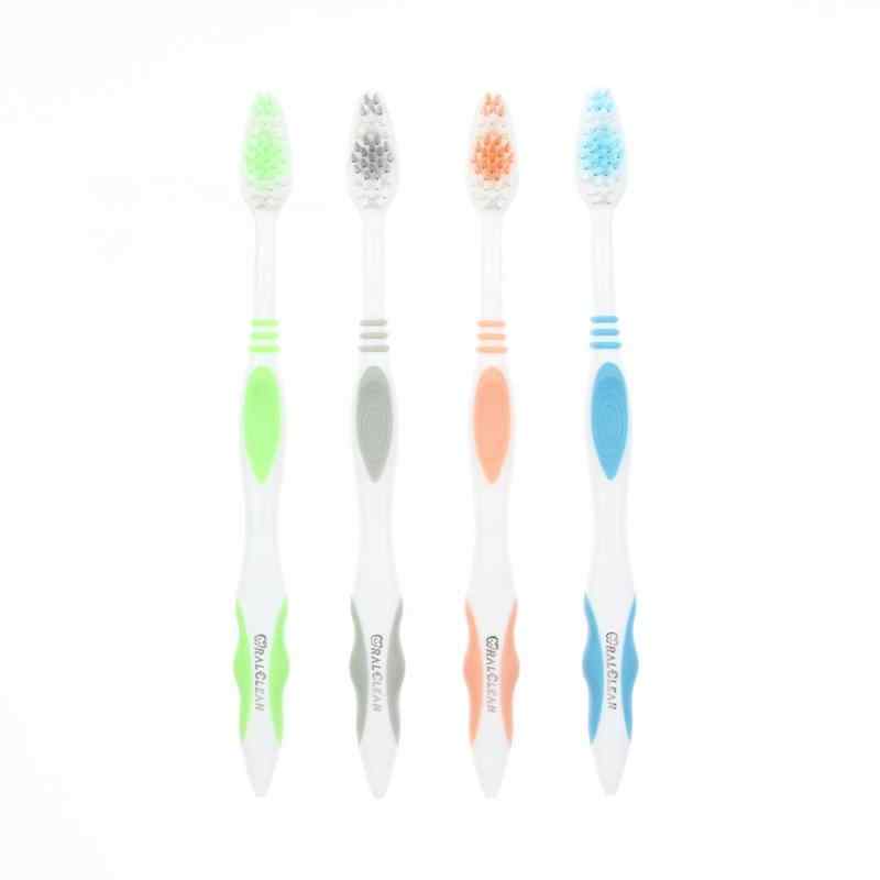 CLEAN WORLD Soft Bristle Adult Toothbrush with 0.15mm Ultra-Fine Fibers, Gentle on Gums, Deep Cleaning & Gum Care, Multi-Color Options