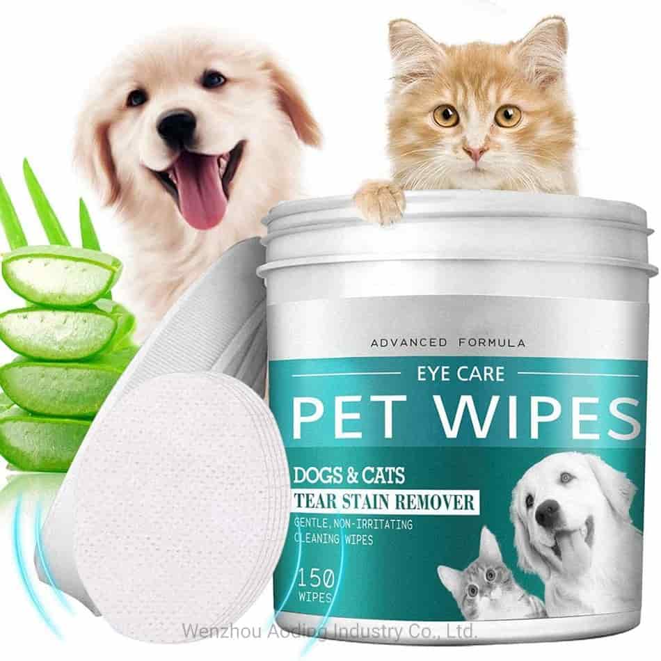 CLEAN WORLD OEM Gentle Pet Eye & Ear Cleaning Wipes, Unscented Tear Stain Remover Wet Wipes for Dogs Cats Birds Small Animals