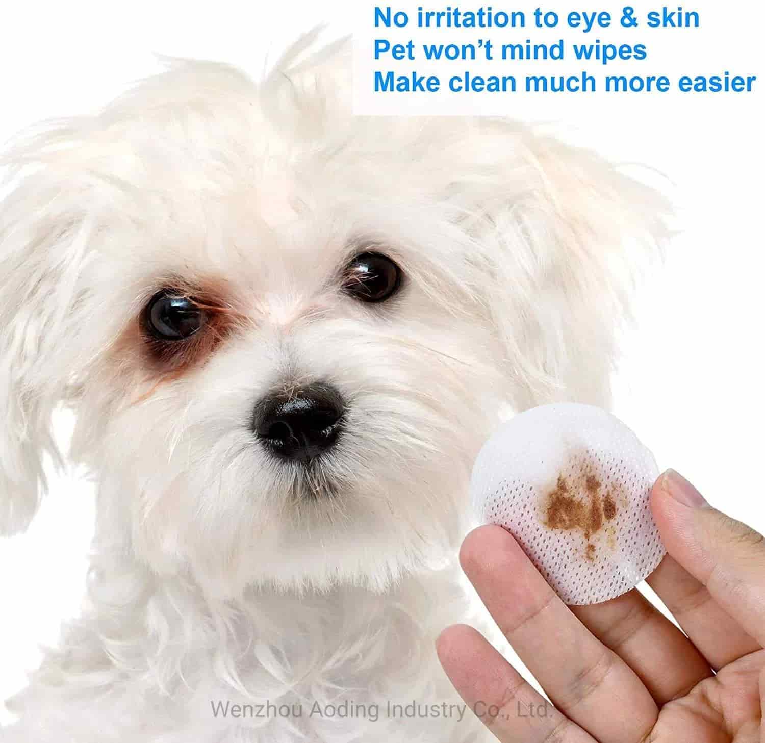 CLEAN WORLD OEM Gentle Pet Eye & Ear Cleaning Wipes, Unscented Tear Stain Remover Wet Wipes for Dogs Cats Birds Small Animals