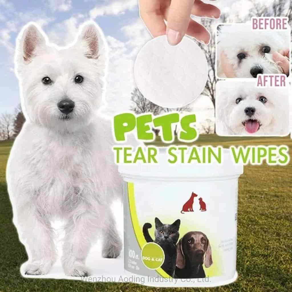 CLEAN WORLD OEM Gentle Pet Eye & Ear Cleaning Wipes, Unscented Tear Stain Remover Wet Wipes for Dogs Cats Birds Small Animals