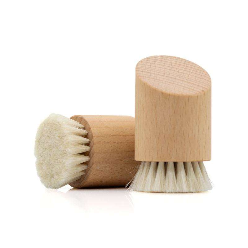 CLEAN WORLD Premium Natural Beech Wood Facial Cleansing Brush | Gentle Goat Bristles for Deep, Eco-Friendly Skincare