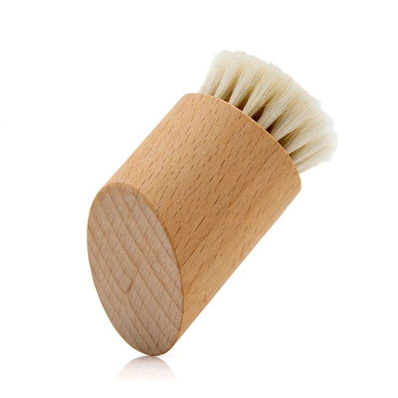 CLEAN WORLD Premium Natural Beech Wood Facial Cleansing Brush | Gentle Goat Bristles for Deep, Eco-Friendly Skincare