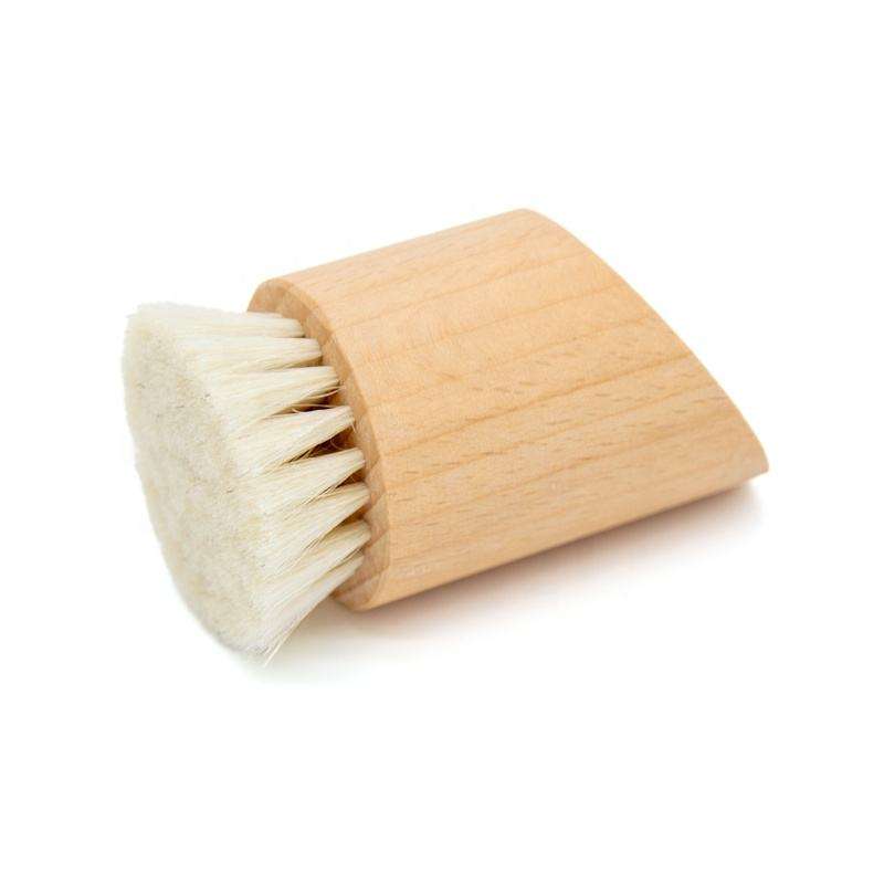 CLEAN WORLD Premium Natural Beech Wood Facial Cleansing Brush | Gentle Goat Bristles for Deep, Eco-Friendly Skincare