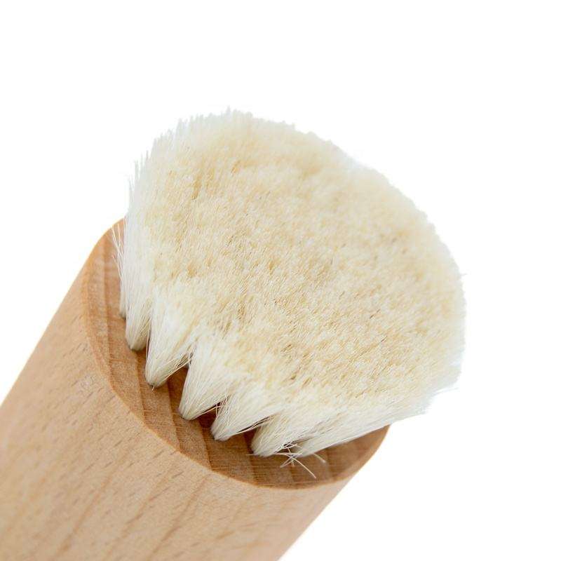 CLEAN WORLD Premium Natural Beech Wood Facial Cleansing Brush | Gentle Goat Bristles for Deep, Eco-Friendly Skincare