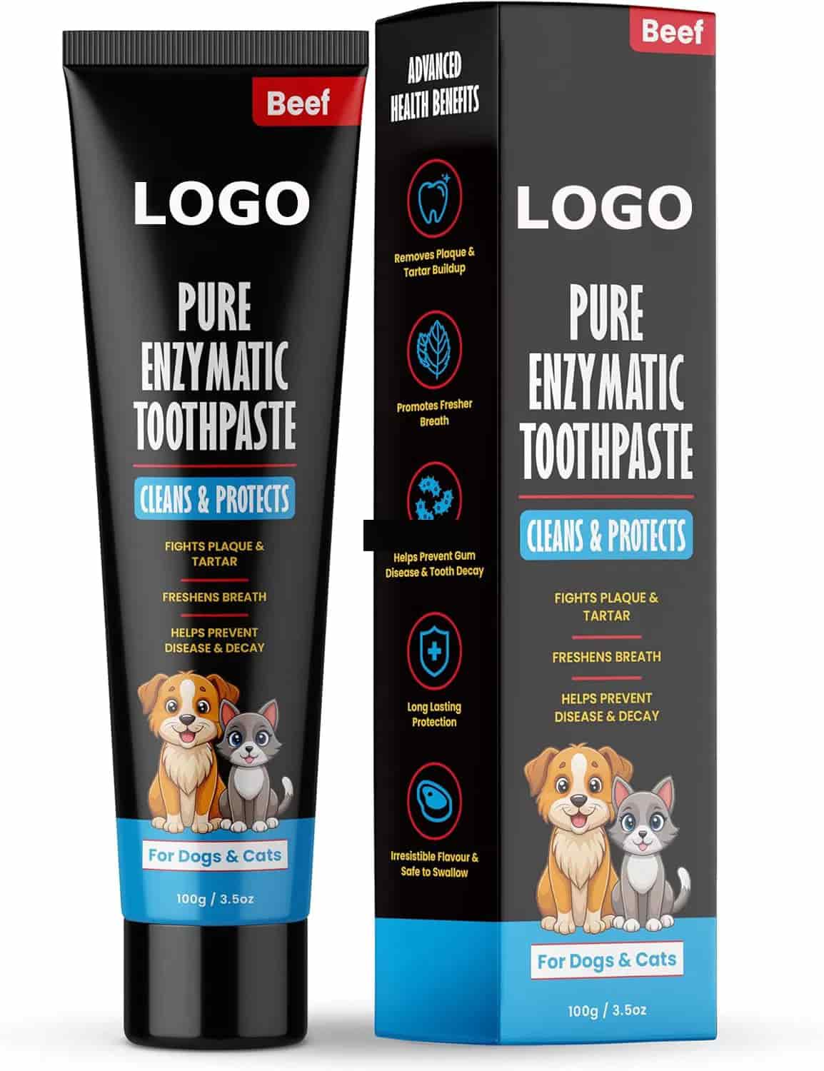 CLEAN WORLD Edible‑Safe Natural Pet Toothpaste, Tartar Control Breath Freshening Dental Paste for Dogs & Cats Daily Oral Hygiene