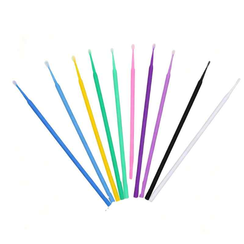 CLEAN WORLD Multi-Color Micro Cotton Swabs, Precision Cleaning Brushes for Eyelash Extensions, Makeup & Crafts