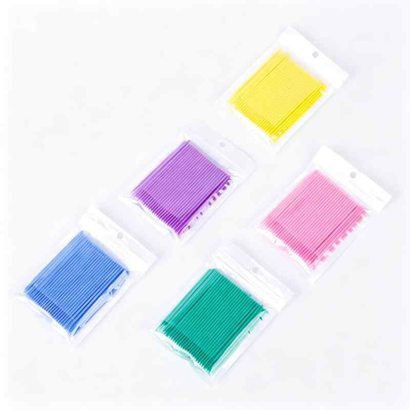 CLEAN WORLD Multi-Color Micro Cotton Swabs, Precision Cleaning Brushes for Eyelash Extensions, Makeup & Crafts