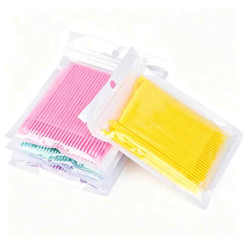 CLEAN WORLD Multi-Color Micro Cotton Swabs, Precision Cleaning Brushes for Eyelash Extensions, Makeup & Crafts