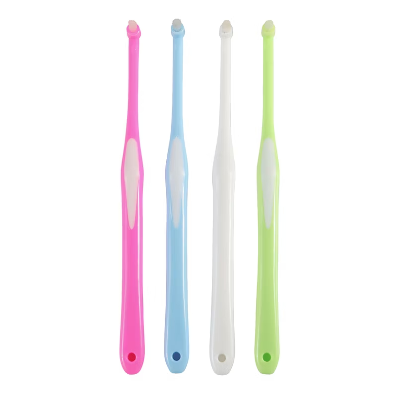 CLEAN WORLD Tapered Interspace Toothbrush - Single Tuft Soft Bristle Dental Brush for Orthodontic Braces, Periodontal Care, Gum Cleaning & Hard-to-Reach Areas