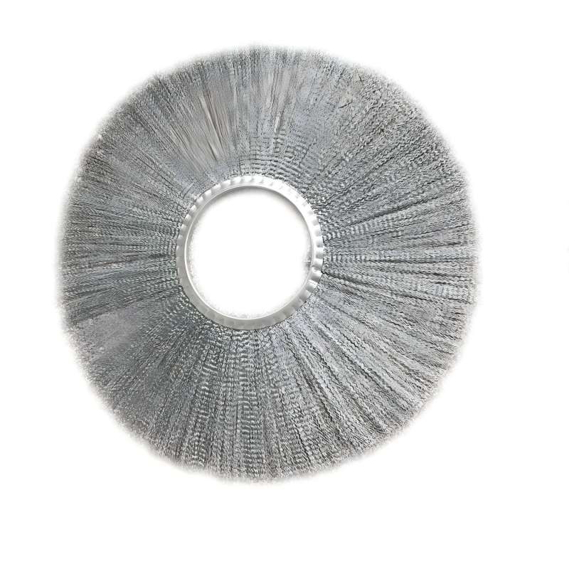 CLEAN WORLD Sanitation snow brush, 5 to 7 Inch Steel Ring Flat Road Sweeper Wafer Brush – For Snow Removal & Construction Site Cleaning, High Density Sweeping Sections