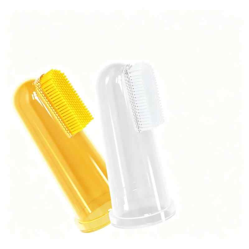 CLEAN WORLD Baby Silicone Finger Toothbrush with Storage Case, Soft BPA-Free Silicone for Infant Teeth & Tongue Cleaning
