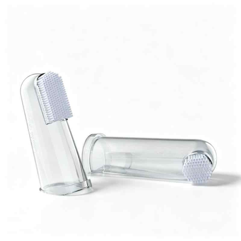 CLEAN WORLD Baby Silicone Finger Toothbrush with Storage Case, Soft BPA-Free Silicone for Infant Teeth & Tongue Cleaning