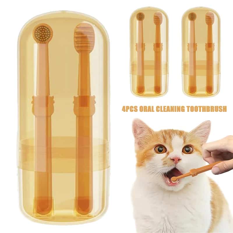 CLEAN WORLD Wholesale Soft Silicone Pet Toothbrush Set, Teeth Tongue Cleaning Whitening Brush for Dogs Cats Small Animals