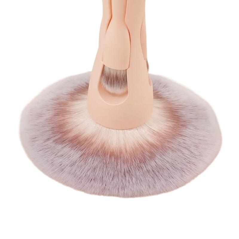 CLEAN WORLD Portable 4-in-1 Makeup Brush - Detachable Face & Eye Brush Combo, Soft Synthetic Hair for Travel