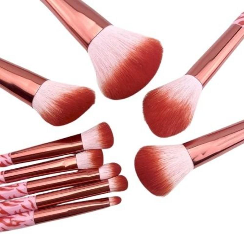 CLEAN WORLD Trendy Zebra Pattern Makeup Brushes, Premium Aluminum Handle Synthetic Bristles Face Makeup Brush Kit