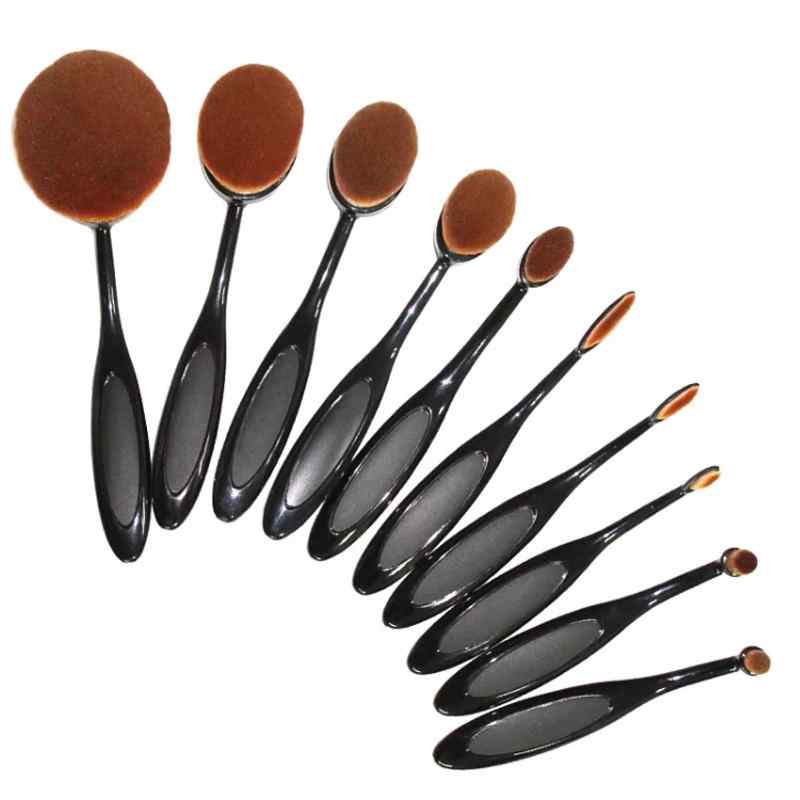 CLEAN WORLD Luxury Ergonomic Oval Makeup Brushes, Black & Rose Gold Metal Handle Complete Face Makeup Brush Set