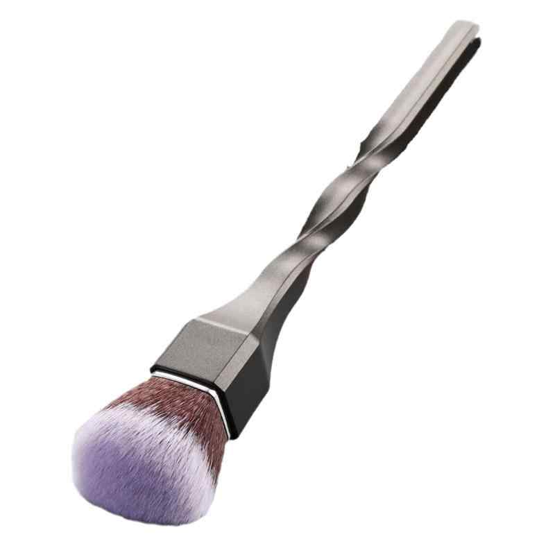 CLEAN WORLD Spiral Twist Handle Foundation Makeup Brush, Soft Goat Hair Angled Face Brush for Blending Liquid Cream Powder Cosmetics