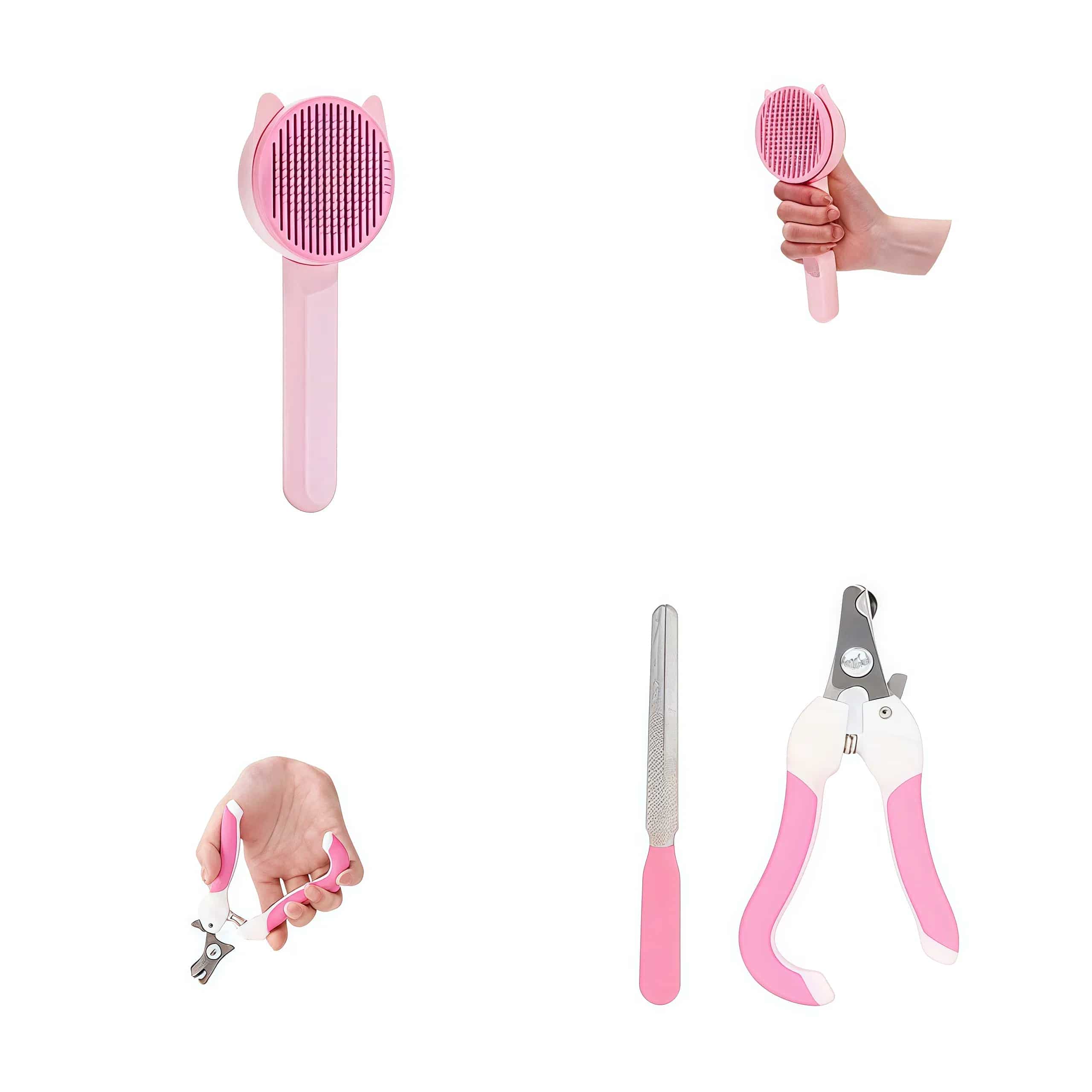CLEAN WORLD 8‑Piece Cat Grooming Kit, All‑in‑One Pet Care Set with Nail Clippers Combs & Toothbrush