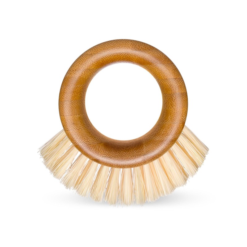CLEAN WORLD Kitchen   The Ring - Bamboo Vegetable and Fruit Cleaning Brush - A Versatile Food Scrubber for Potatoes, Mushrooms, and Veggies