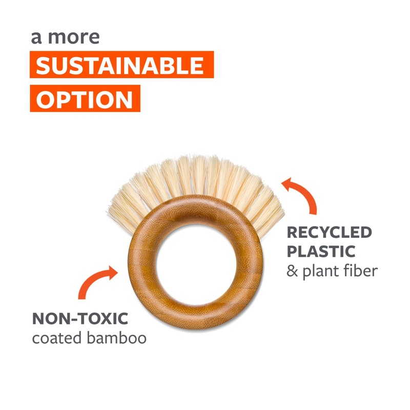 CLEAN WORLD Kitchen   The Ring - Bamboo Vegetable and Fruit Cleaning Brush - A Versatile Food Scrubber for Potatoes, Mushrooms, and Veggies