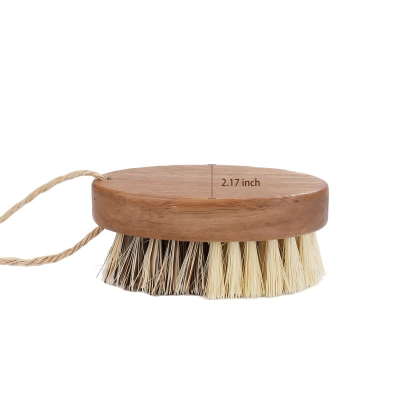 CLEAN WORLD Kitchen Pot and Bowl Brush 2 Pack Wooden Vegetable Brush for Food - Dual Bristle Potato Brush Scrubber with Hanging Rope | Natural Compostable Kitchen Vegetable Scrubber for Potatoes, Carrots, Fruits