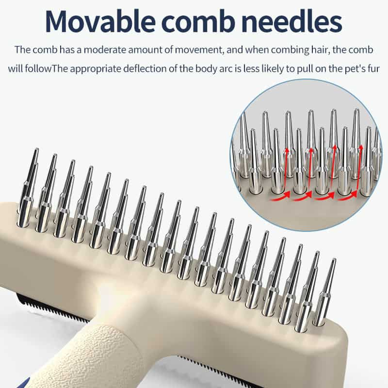 CLEAN WORLD OEM 2‑in‑1 Pet Undercoat Rake Brush, Professional Dematting & Deshedding Grooming Comb for Dogs Cats