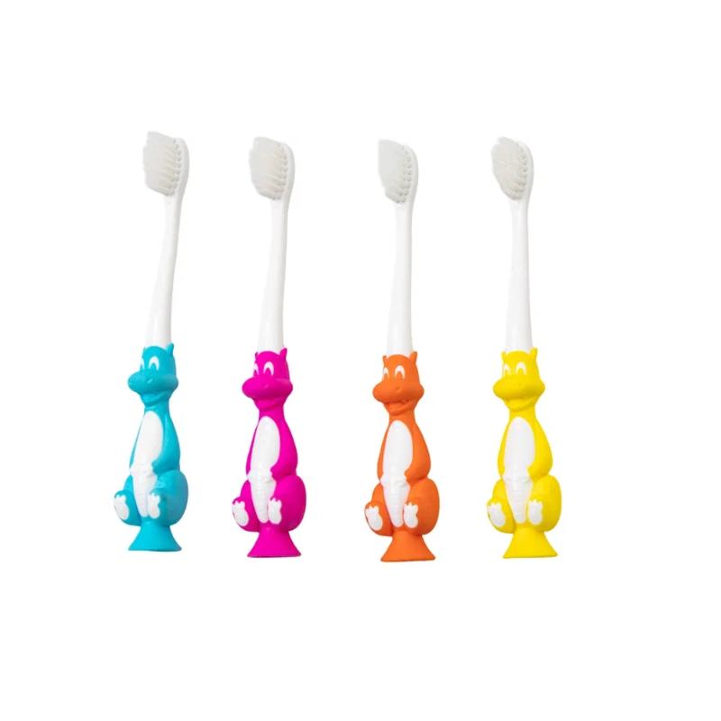 CLEAN WORLD Customizable Cartoon Dinosaur Children Toothbrush | Soft PBT Bristles Eco‑Friendly Kids Tooth Brush