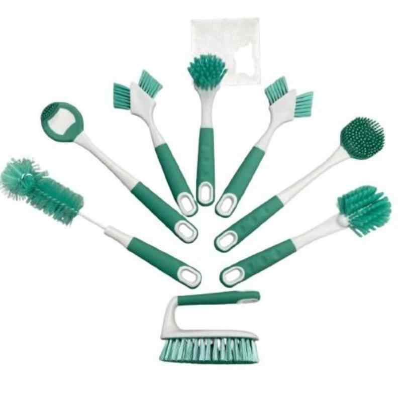 CLEAN WORLD Wholesale Multi‑Purpose Household Cleaning Brush Kit | Non‑Slip Handle Plastic & TPR Scrub Brushes for Home Daily Cleaning